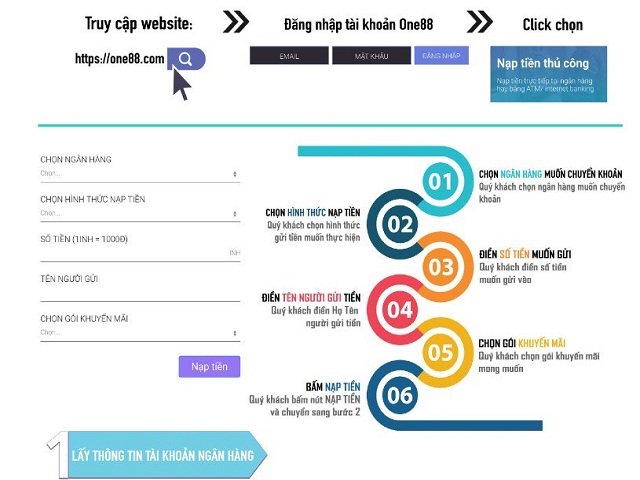 Hướng dẫn nạp tiền tại One88