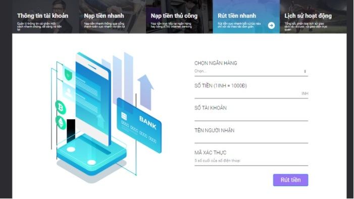 Hướng dẫn rút tiền tại One88