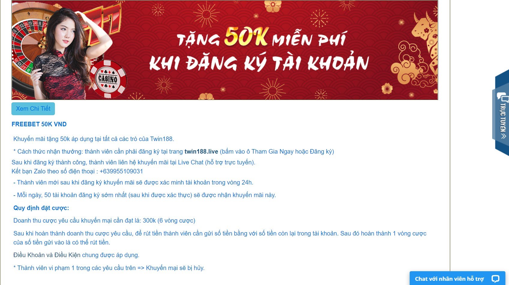 Khuyến mãi cực chất tại Twin188