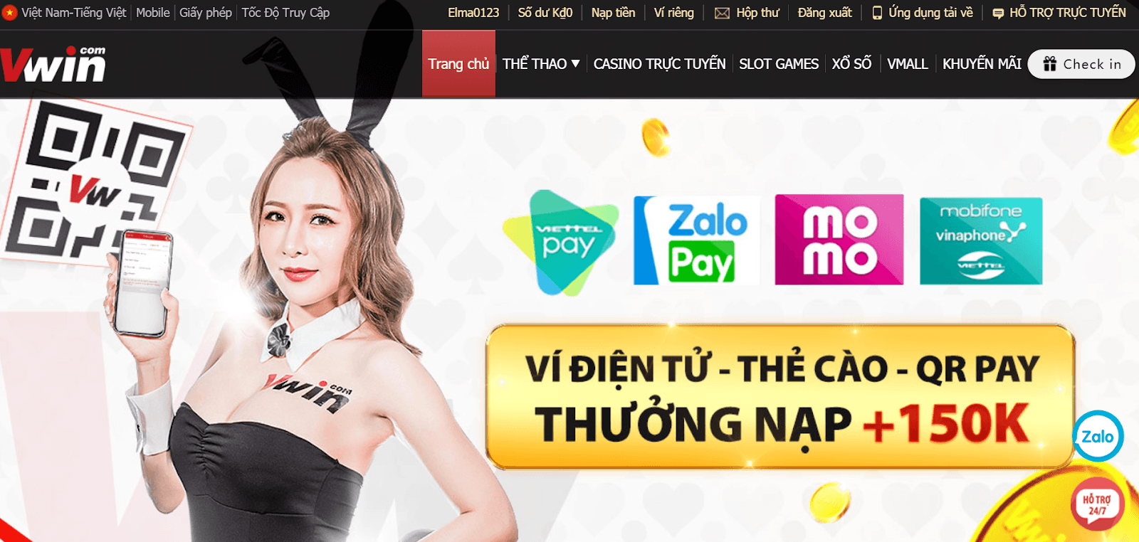 Các hình thức nạp tiền được ưa chuộng tại VWIN