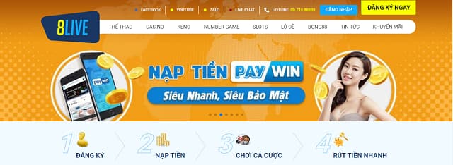 Nạp tiền tại 8LIVE nhanh chóng và chính xác