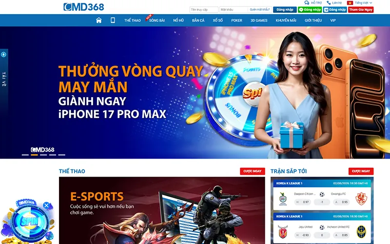 CMD368 - Nhà cái thể thao hàng đầu Châu Á, bảng kèo chuẩn xác